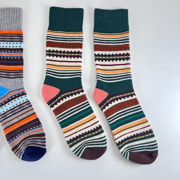 Nordic Socks Espen Crew Socks 2-Pair Patterned Cotton Thick Warm Unisex Large - Picture 4 of 5